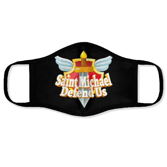 St. Michael the Archangel Icon Dragon Catholic Ang Face Masks