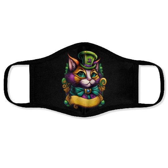 Cat Mardi Gras Face Masks