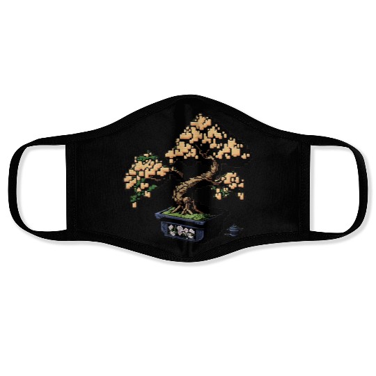 8 Bit Bonsai Tree Face Masks