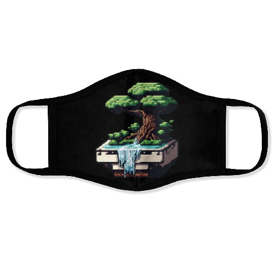 8 Bit Bonsai Tree Face Masks