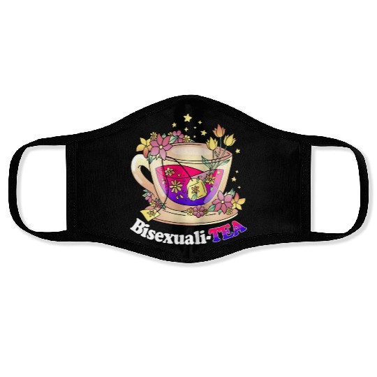Bisexualitea Cute Teacup Bisexual LGBT Bi Pride Ar Face Masks