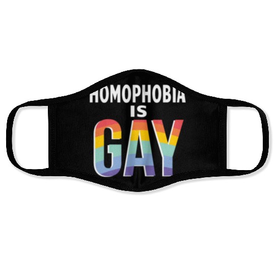 Homophobia is Gay Funny Rainbow LGBT Pride Month Face Masks