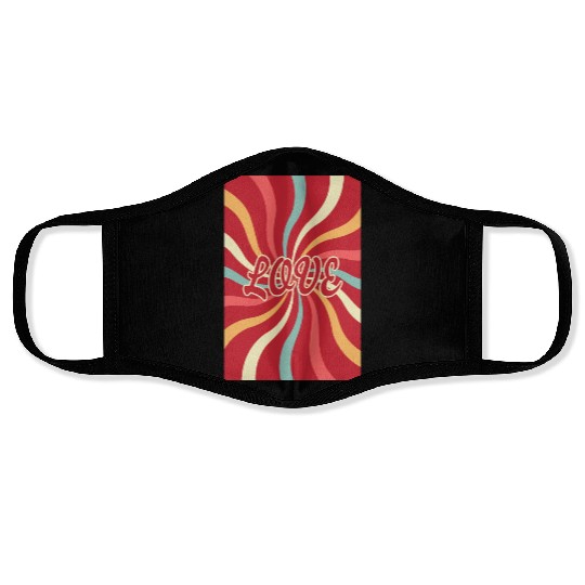 70´s style Love Poster Face Masks