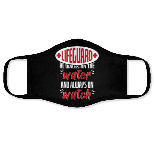 Lifeguard Walks On Water And On Watch Face Masks