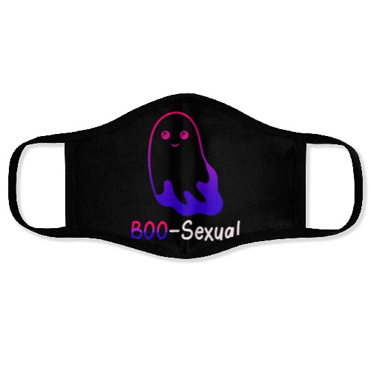 Boo Sexual Cute Bi Cat Ghost LGBT Bisexual Pride F Face Masks