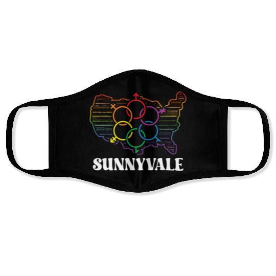 Sunnyvale Pride Month Pride Flag LGBT Community LG Face Masks