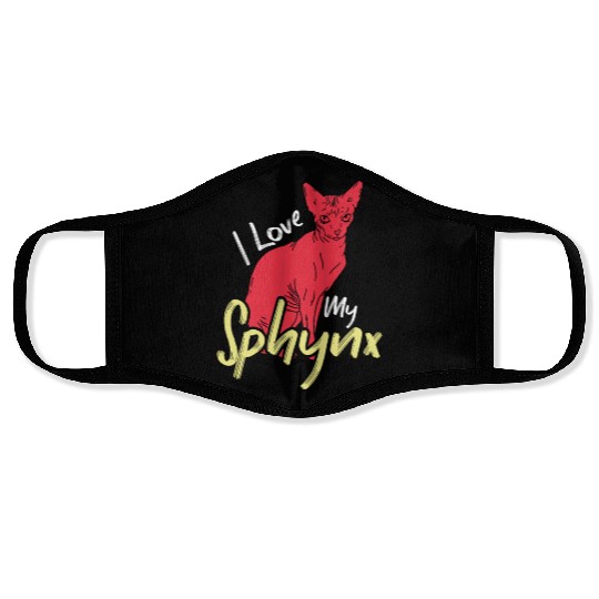 I Love My Sphynx Kitten Pet Owner Sphynx Cat Face Masks
