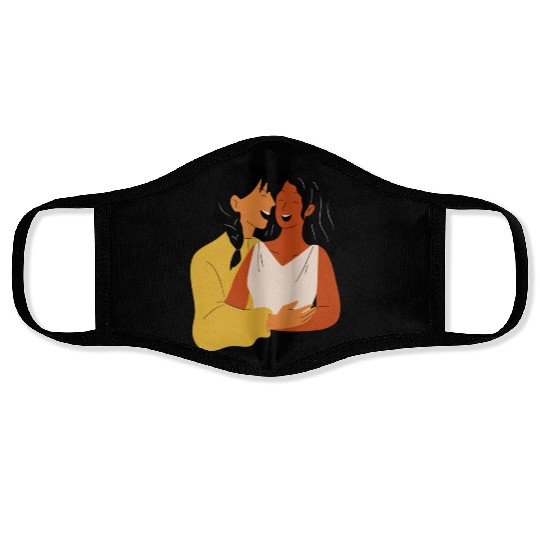 lesbian lgbtq pride valentine day 202 valentines Face Masks