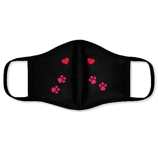 My Valentine Has Paws Mothers Day Funny Valentine Face Masks