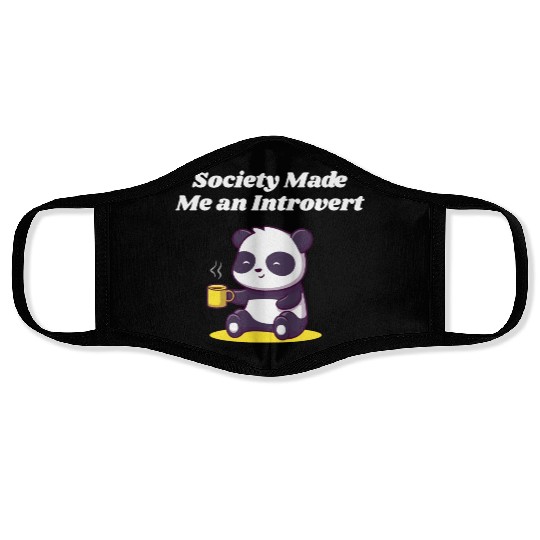 Handcrafted by Society Introvert Sayings Antisocia Face Masks