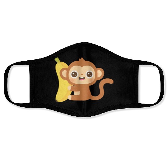 Cute Little Monkey and Banana Face Masks
