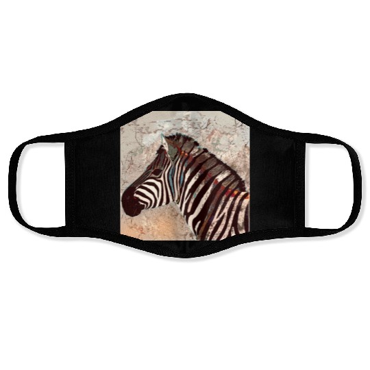 Zebra with neon colors Face Masks