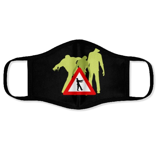 Caution Zombies Design Face Masks