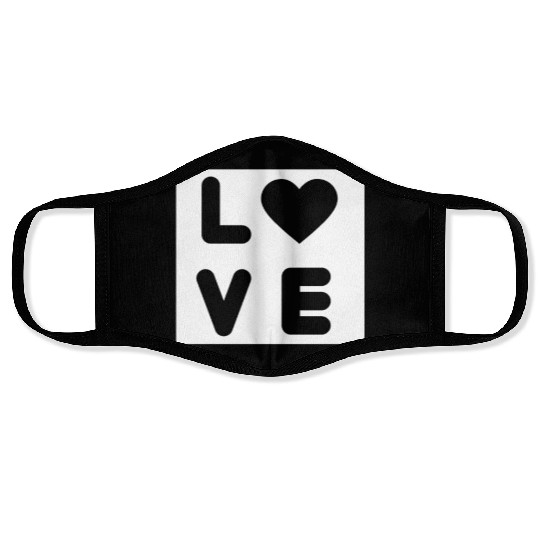 Love With Heart Valentines Day Face Masks