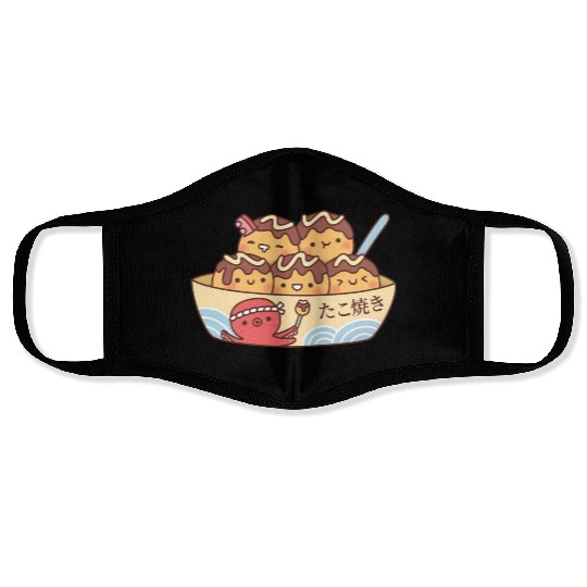 Kawaii Japanese Food Takoyaki Octopus Balls Face Masks