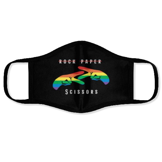 Rock Paper Scissors | Funny Lesbian Pride LGBT Face Masks