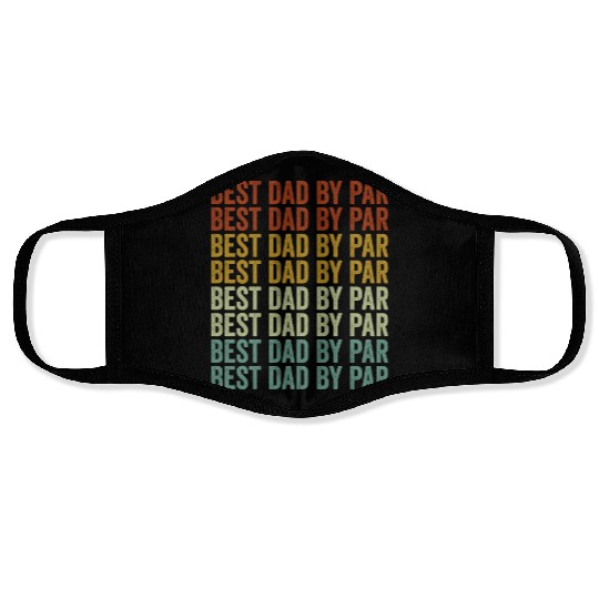 Best Dad By Par Golf Player Golfer Dad Fathers Day Face Masks