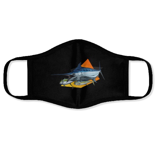 Marlin Face Masks Orange n Black