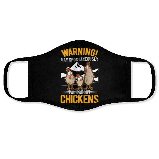 Warning Chickens Farmer Chicken Face Masks