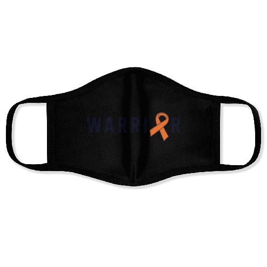 Leukemia Warrior Lymphoma Cancer Orange Ribbon Face Masks