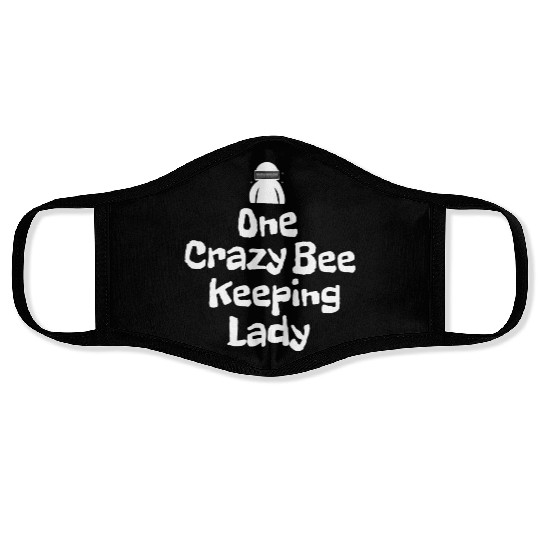 One crazy bee keeping lady Face Masks
