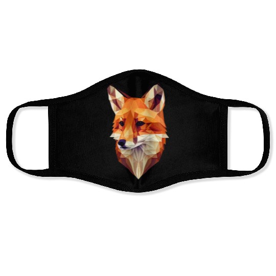 Fox Polygon Wild Animal Lover Wildlife Zookeeper Face Masks