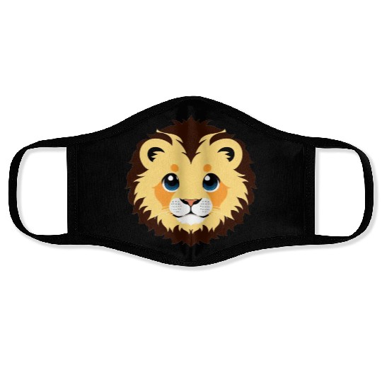 Royal Cartoon Lion - King of the Jungle 8 Face Masks