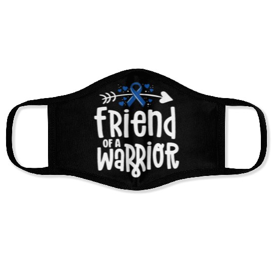 Friend Of A Warrior Support Team Colon Cancer Face Masks