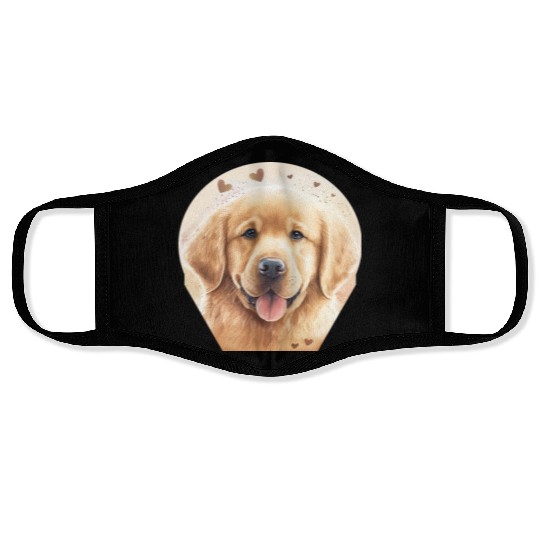 Golden Retriever Cute Flat-coated Retriever Golden Face Masks