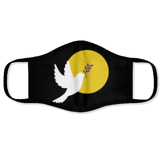 peace dove purple peace Ukraine Face Masks