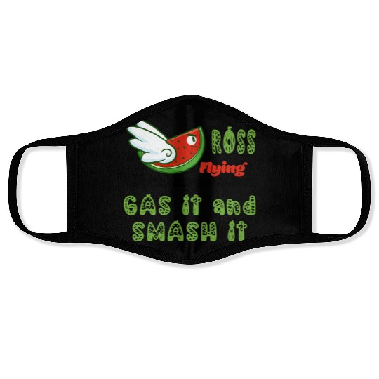 FUNNY ROSS FLYING WATERMELON GAS IT AND SMASH IT Face Masks