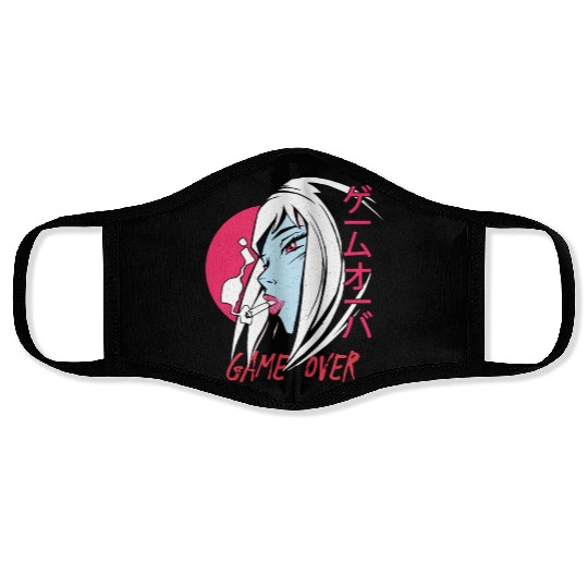 Anime Manga Girl - Game over Face Masks