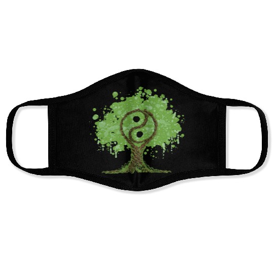 Ying Yang Tree of Life Face Masks