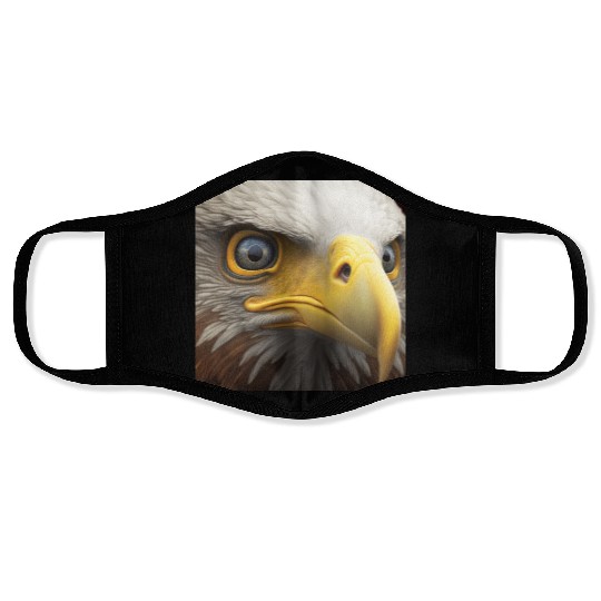 bald eagle eyes hyper realistic hyper details Face Masks