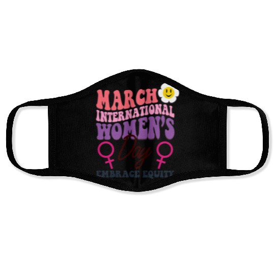 International Women's Day 2023 Theme Embrace Equit Face Masks