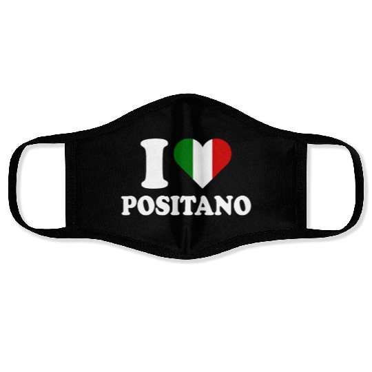 I Love Positano Italy Travel Heart Amalfi Coast Face Masks
