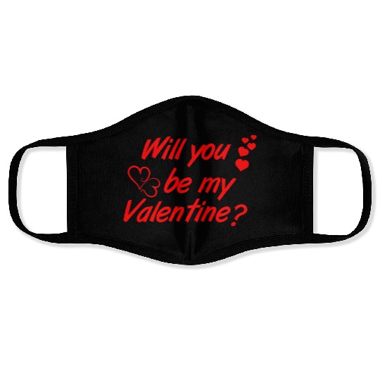 Will you be my Valentine Vector Face Masks Design