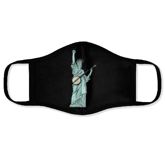 Statue Of Liberty Banjo Musician Design for Face Masks