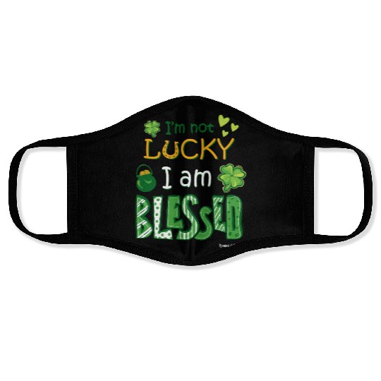 Christian St Patrick's Day Not Lucky Just Blessed Face Masks