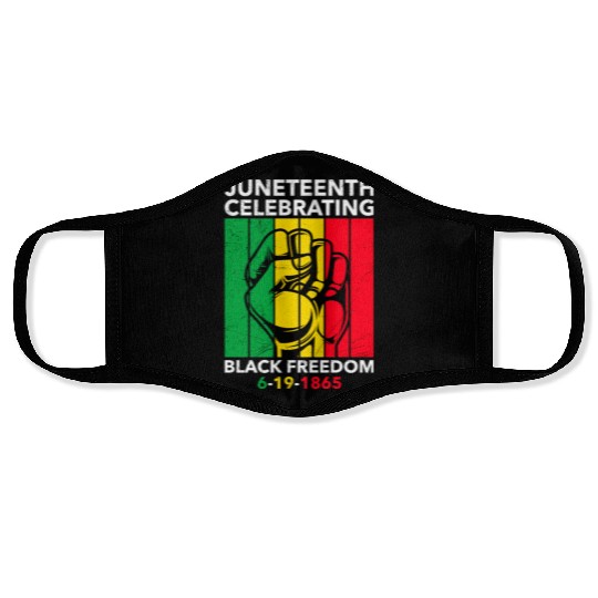 Juneteenth free since 1865 Black History US Africa Face Masks