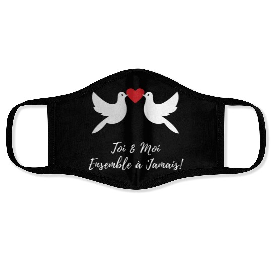 Idée cadeaux couples :Toi et moi ensemble à jamais Face Masks