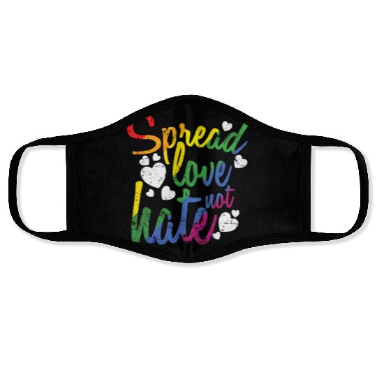 Spread Love not hate LGBT Rainbow Face Masks