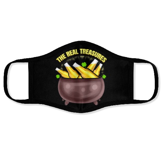 Beer Is The Real Treasure Pot Of Gold On St Face Masks