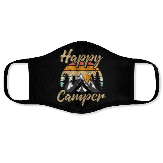 Funny Camping Hiking Lover Present Happy Camper Gi Face Masks