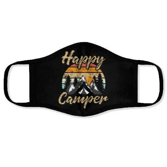Funny Camping Hiking Lover Present Happy Camper Gi Face Masks