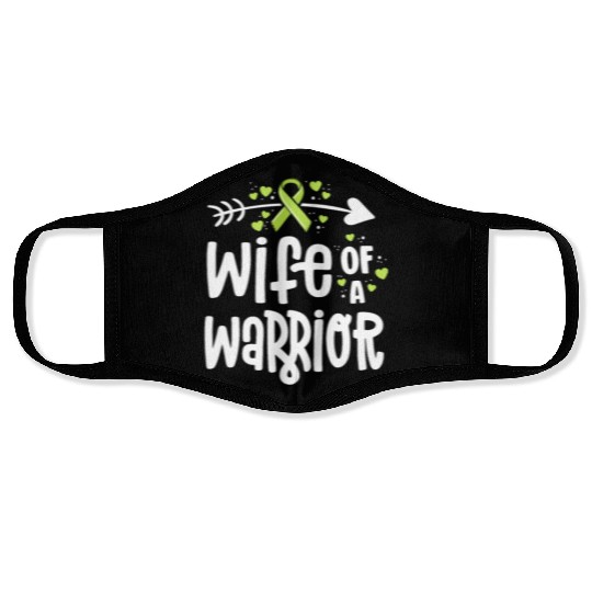 Wife Of A Warrior Lymphoma Cancer Awareness Face Masks