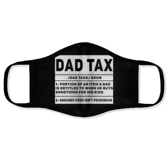 Vintage Dad Tax Definition Men Funny Father's Day Face Masks