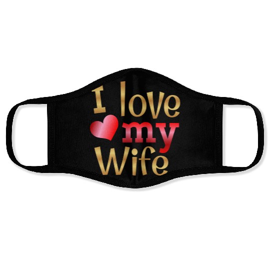 Valentines Sublimation I Love My Wife63 Face Masks