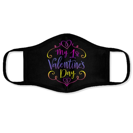 Valentines Sublimation My 1st Valentines Day171 Face Masks