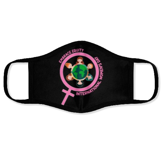 Happy International Women's Day Embrace Equity Face Masks